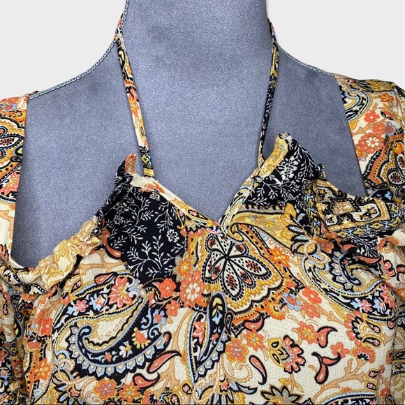 Cupcakes + Cashmere Golden Paisley Blouse Sz XS - Picture 9 of 16